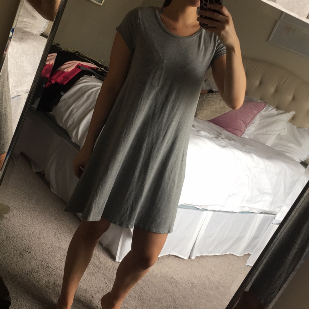 Grey pocket swing dress